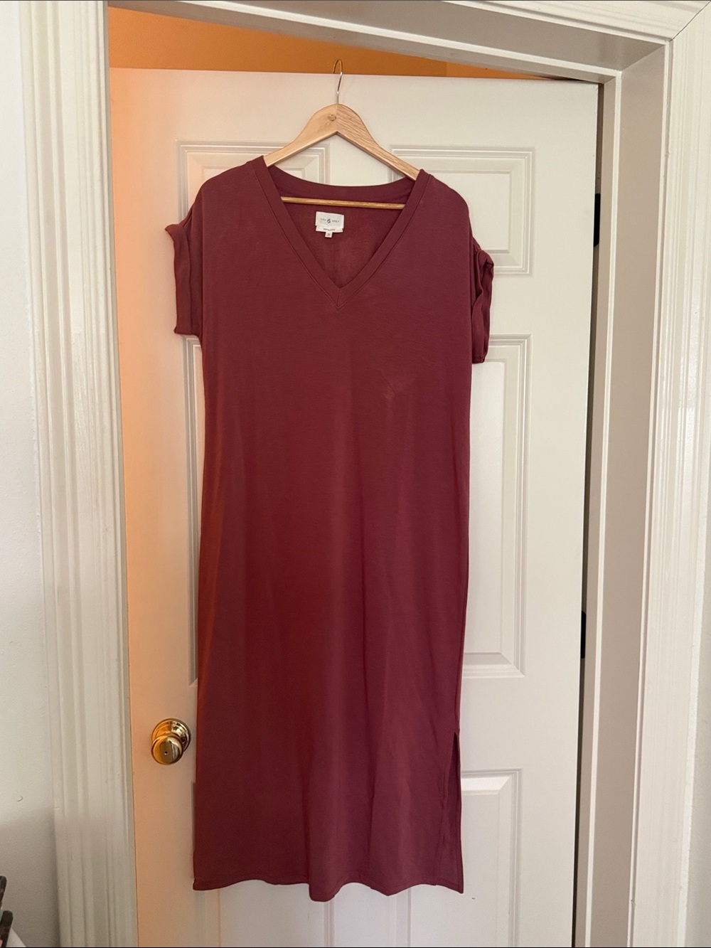 Lou & grey Short Sleeve maxi Dress in Mauve